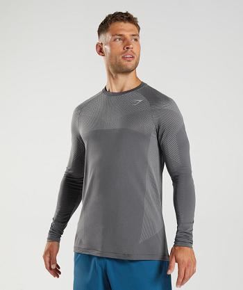 Pánské Long Sleeve Gymshark Apex Seamless Šedé Šedé | CZ 2646HAP